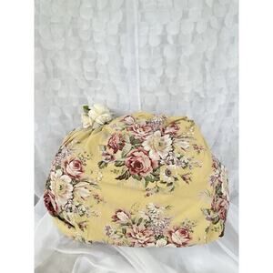 Vintage Ralph Lauren TWIN FITTED Sheet Sophie Brooke Yellow HUGE Garden Floral